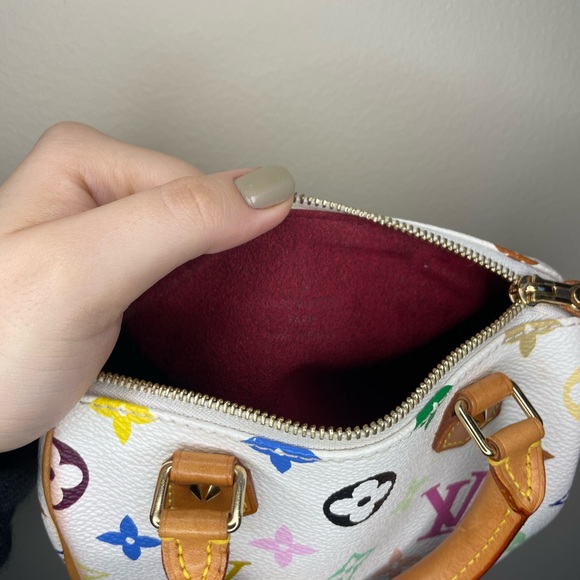 SOLD 🥰🥰Authentic Louis Vuitton White Multicolor Mini Speedy - Picture 10 of 13